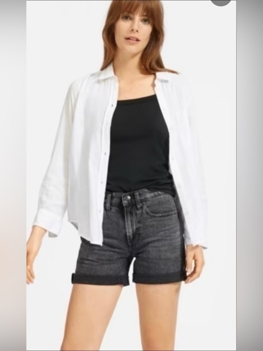 Everlane The Denim Short High Rise Size 27 Vintage Black Cuffed